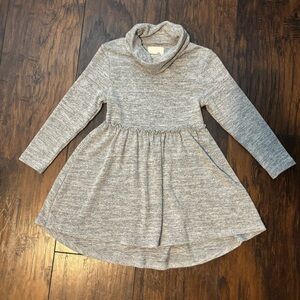 Girls' Cozy Gray Vignette Turtleneck Knit Long Sleeve Sweater Dress Size 3 Year